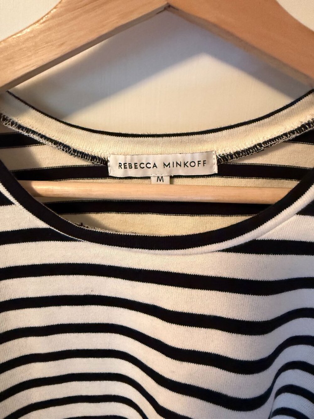 Rebecca Minkoff Puff Shoulder Striped Long Sleeve Cotton shirt